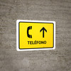 Telephone With Up Arrow Yellow Spanish Landscape - Wall Sign