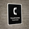 Telephone Black Bilingual Spanish Portrait - Wall Sign