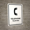 Telephone White Bilingual Spanish Portrait - Wall Sign