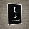 Telephone With Down Arrow Black Portrait - Wall Sign Telephone With Down Arrow Black Portrait - Wall Sign