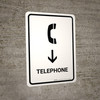 Telephone With Down Arrow White Portrait - Wall Sign Telephone With Down Arrow White Portrait - Wall Sign