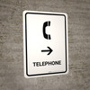 Telephone With Right Arrow White Portrait - Wall Sign Telephone With Right Arrow White Portrait - Wall Sign