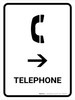 Telephone With Right Arrow White Portrait - Wall Sign Telephone With Right Arrow White Portrait - Wall Sign