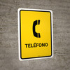 Telephone Yellow Spanish Portrait - Wall Sign Telephone Yellow Spanish Portrait - Wall Sign