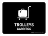 Trolleys Black Bilingual Spanish Landscape - Wall Sign