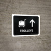 Trolleys With Up Arrow Black Landscape - Wall Sign