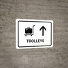 Trolleys With Up Arrow White Landscape - Wall Sign Trolleys With Up Arrow White Landscape - Wall Sign
