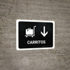 Trolleys With Down Arrow Black Spanish Landscape - Wall Sign