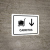 Trolleys With Down Arrow White Spanish Landscape - Wall Sign