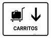 Trolleys With Down Arrow White Spanish Landscape - Wall Sign
