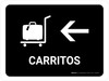 Trolleys With Left Arrow Black Spanish Landscape - Wall Sign