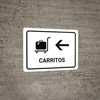 Trolleys With Left Arrow White Spanish Landscape - Wall Sign