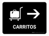 Trolleys With Right Arrow Black Spanish Landscape - Wall Sign