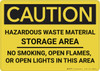 Caution: Hazardous Waste Material Storage Area - Wall Sign Caution: Hazardous Waste Material Storage Area - Wall Sign