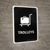 Trolleys Black Portrait - Wall Sign
