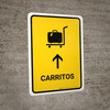 Trolleys With Up Arrow Yellow Spanish Portrait - Wall Sign
