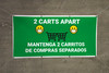 2 Carts Apart with Facemask Emojis Bilingual Spanish Green - Banner 2 Carts Apart with Facemask Emojis Bilingual Spanish Green - Banner