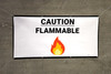 Caution Flammable with Emoji - Banner Caution Flammable with Emoji - Banner