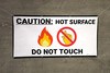 Caution Hot Surface with Emojis - Banner Caution Hot Surface with Emojis - Banner