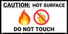 Caution Hot Surface with Emojis - Banner Caution Hot Surface with Emojis - Banner