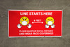 Line Starts Here with Emojis Red - Banner