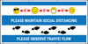 Maintain Distance Observe Flow Blue with Emojis - Banner