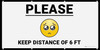 Please Keep Distance of 6ft Facemask Emojis - Banner