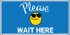 Please Wait Here with Sunglasses Emoji Blue - Banner Please Wait Here with Sunglasses Emoji Blue - Banner