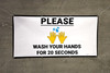 Please Wash Your Hands for 20 Seconds with Hand Emoji - Banner