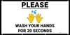 Please Wash Your Hands for 20 Seconds with Hand Emoji - Banner