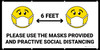 Please Use Masks Provided Social Distancing with Emojis White - Banner
