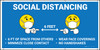 Social Distance 6ft Blue with Facemask Emojis - Banner