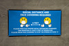 Social Distance and Face Covering Required with Emojis Blue - Banner