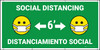 Social Distancing Bilingual Spanish Green with Facemask Emojis - Banner