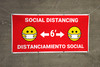 Social Distancing Bilingual Spanish Red with Facemask Emojis - Banner Social Distancing Bilingual Spanish Red with Facemask Emojis - Banner