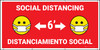 Social Distancing Bilingual Spanish Red with Facemask Emojis - Banner Social Distancing Bilingual Spanish Red with Facemask Emojis - Banner