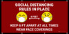 Social Distancing Rules with Facemask Emojis Red - Banner