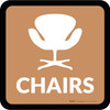 Chairs with Icon Square - Floor Sign Chairs with Icon Square - Floor Sign