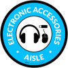 Electronic Accessories Aisle with Icon Circle - Floor Sign