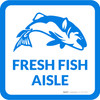 Fresh Fish Aisle with Icon Square - Floor Sign