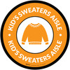 Kids Sweaters Aisle with Icon Circle - Floor Sign