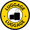 Luggage with Icon Circle - Floor Sign Luggage with Icon Circle - Floor Sign