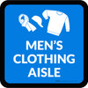 Mens Clothing Aisle with Icon Square - Floor Sign Mens Clothing Aisle with Icon Square - Floor Sign