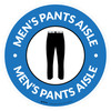 Mens Pants Aisle with Icon Circle - Floor Sign Mens Pants Aisle with Icon Circle - Floor Sign