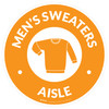 Mens Sweaters Aisle with Icon Circle - Floor Sign