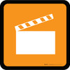 Movies Icon Square - Floor Sign Movies Icon Square - Floor Sign