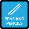 Pens and Pencils with Icon Square - Floor Sign