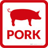 Pork with Icon Square - Floor Sign Pork with Icon Square - Floor Sign