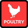 Poultry with Icon Square - Floor Sign Poultry with Icon Square - Floor Sign