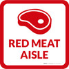 Red Meat Aisle with Icon Square - Floor Sign